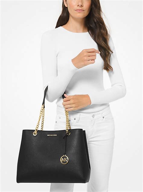 michael michael kors susannah large saffiano leather shoulder bag|michael kors saffiano leather crossbody.